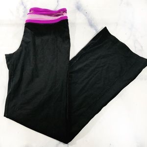 Alo Yoga Black & Purple Bootcut Yoga Pants